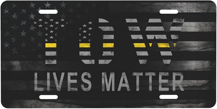 Tow Lives Thin Yellow Line Tow Truck Driver Decorative Sign 6x12 Inch Aluminum Home Outdoor Decoration