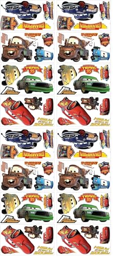 RoomMates Disney Pixar Cars Piston Cup Champs Peel & Stick Wall Decals, RMK1518GM (Pack of 4)