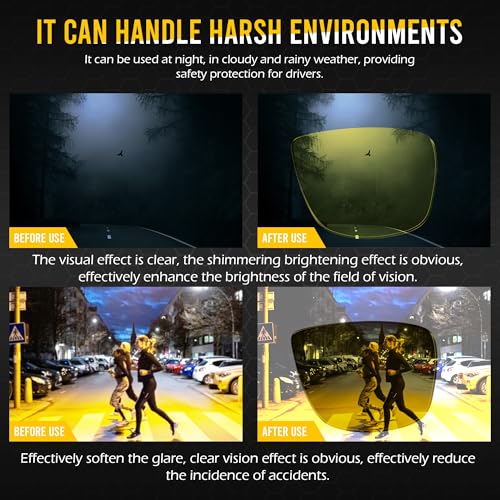 FEISEDY Night Vision Glasses Driving Sunglasses Polarized Dusk Rainy Day Anti Glare Yellow Lens Sun Glasses B02044