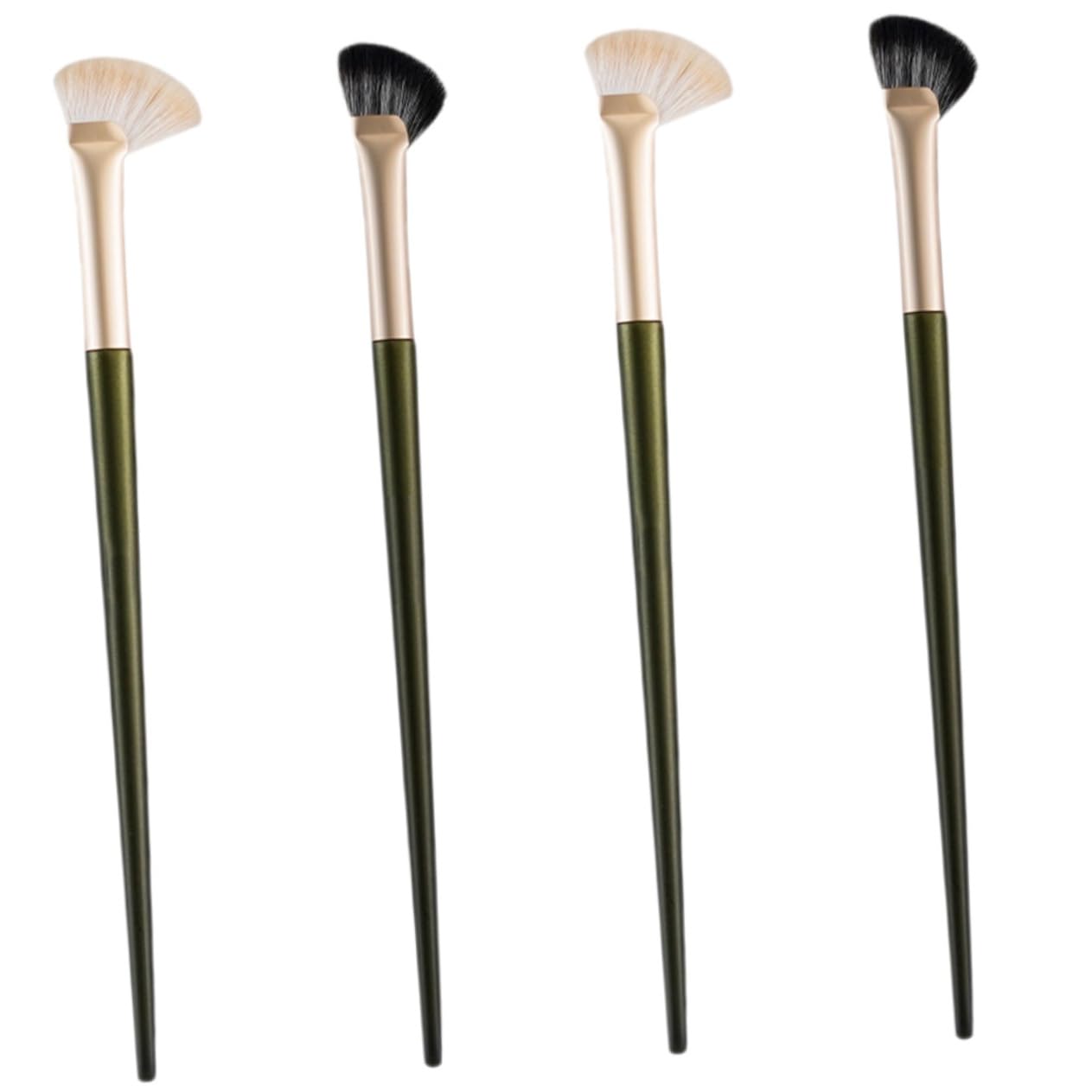 Healeved Angled Nose Contour Brush Set 4pcs Makeup Brush Kit for Face Foundation and Concealer