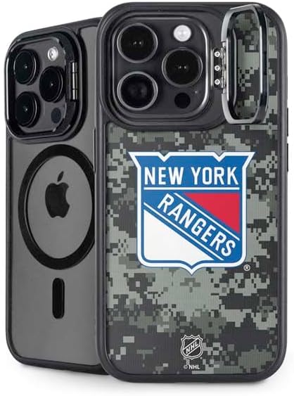 Skinit Kickstand Phone Case Compatible with iPhone 15 Pro Max - Officially Licensed NHL New York Rangers Distressed Design