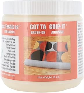 Gotta Grip-It Non-Slip Rug Fixative Gum 16 Oz - Safe and Easy to Use, Machine Washable and Dryer Safe, Backings Adhesive, Natural- 16 Oz