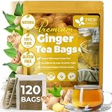 Picture of FreshDrinkUS, 120 Ginger Tea Bags, 100% Natural & Pure. Ginger Herbal Tea. No Sugar, No Caffeine, No Gluten, Vegan.