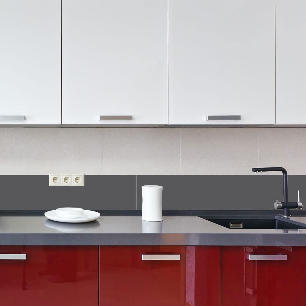 Adzif.biz Le sticker de decoration Credence Cuisine Aluminium Gris Fonce (CREDALU_Gris_Fonce)