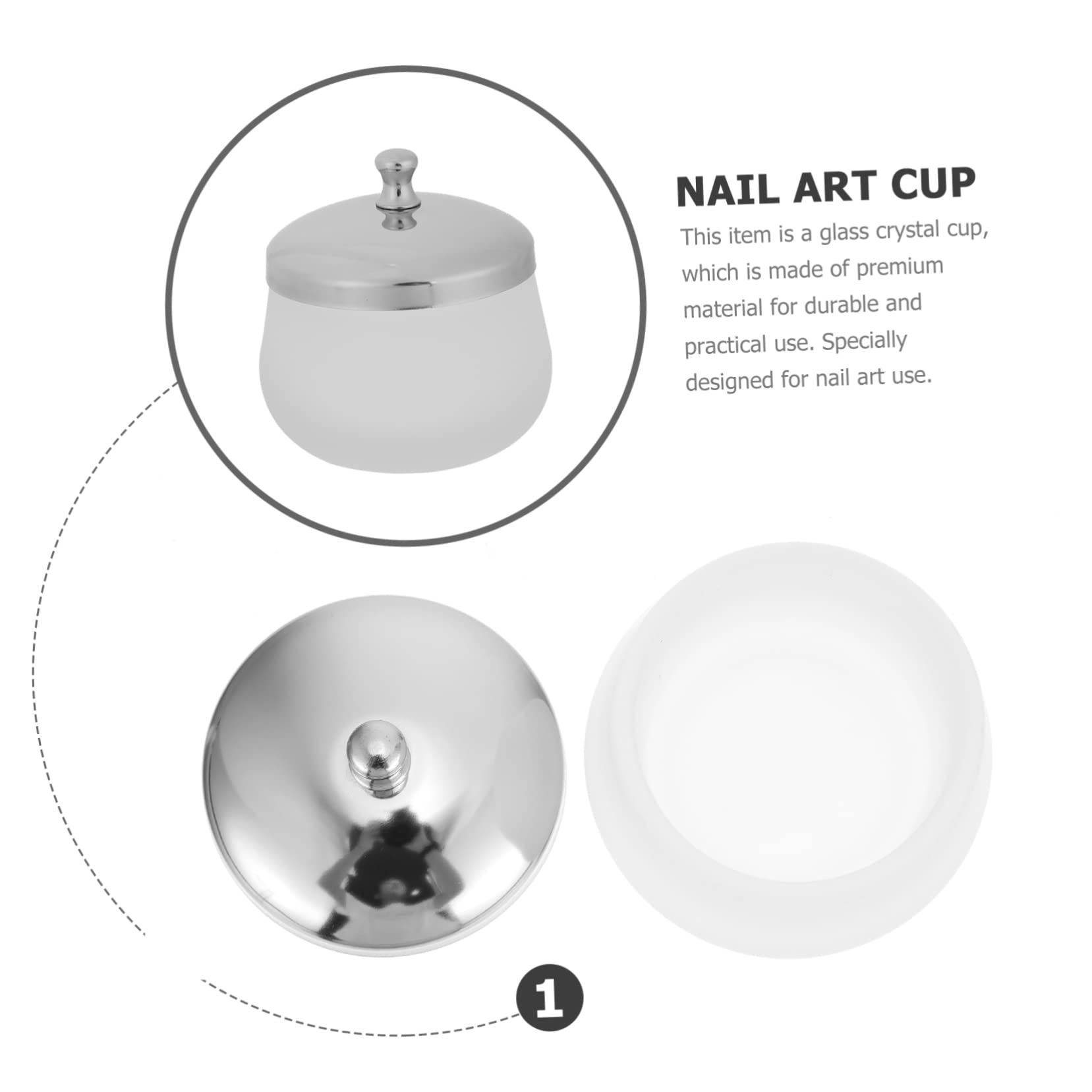 TOVINANNA Quality Glass Crystal Manicure Cup 2pcs Nail Art Bowl Nail Liquid Dish