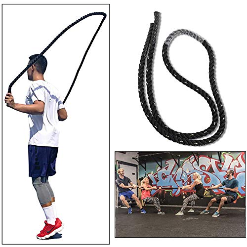 Battle Rope, 1,5 Inch 40 Voet Zwaar Trainingstouw voor Volledige Lichaamstraining, kracht- en Cardio-oefeningen voor Thuisgymnastiek - Afbeelding 6