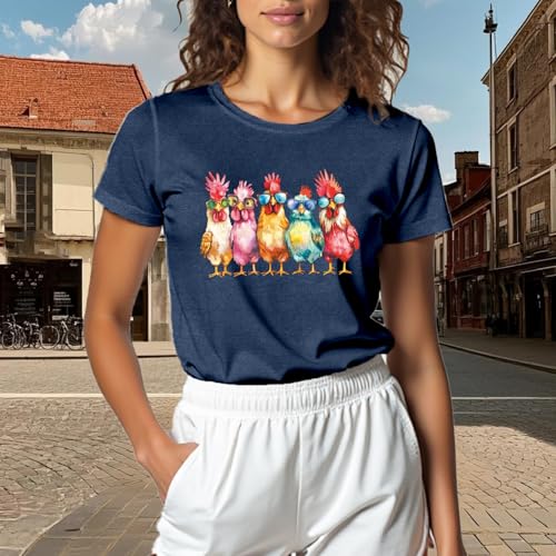 Chicken Shirt for Women Chicken Mom Tshirt Country Life Shirts Farm Girl Tee Tops4
