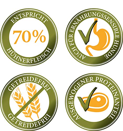 Bellfor Freiland-Schmaus Trockenfutter mit Huhn Getreidefrei Optimal für ernährungssensible Hunde Hoher Anteil an Omega-3-Fettsäuren 6,0 kg