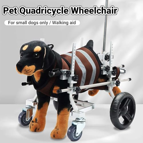 Silla de ruedas para perros ajustable con marco de aluminio resistente 3