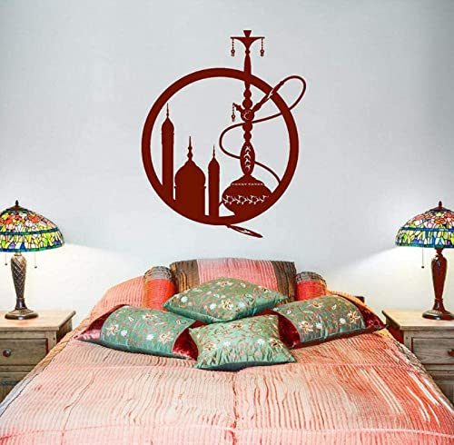 Wandsticker aus Vinyl, Motiv: Ostststadt, Wasserpfeife, Shisha, Rauchen, Unkraut, Schlafzimmer, Wohnzimmer, Männerhöhle…