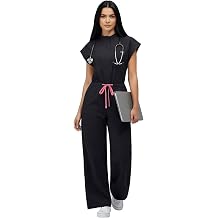 VIAOLI Scrubs Jumpsuit for Women One Piece Nurse Uniform