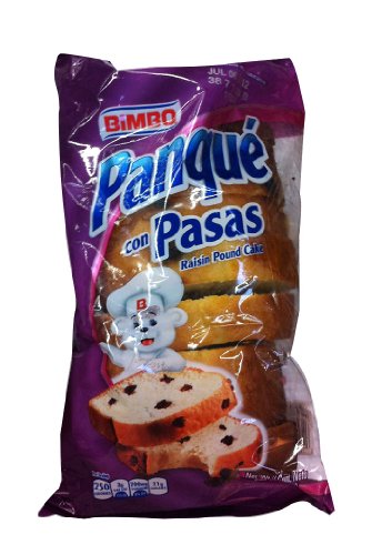 Bimbo Panque Con Pasas, Sliced Raisin Pound Cake, 8.82 Ounce