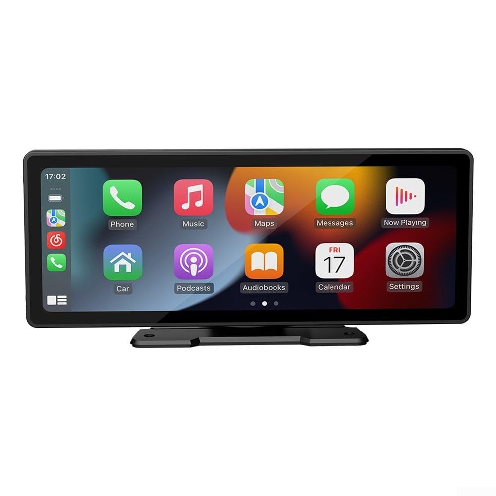 Lettore multimediale per auto, display IPS da 10,26 pollici, wireless, per schermo Carplay e unità principale con supporto per cruscotto, controllo vocale a mani libere, lettore video HD per