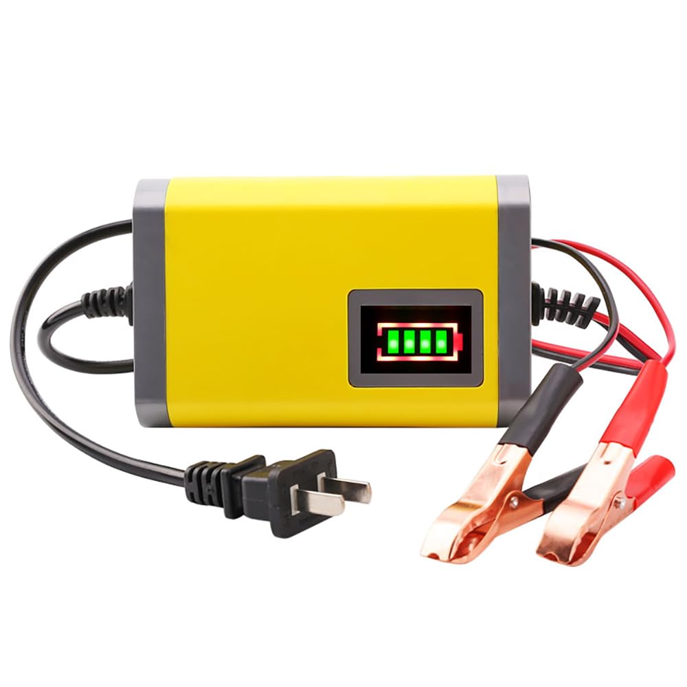12V Battery Charger and Maintainer: 2 AMP Trickle Charger for Charging Boats Motorcycles ATVs Riding Mowers & Car Truck SUV RV Maintenance