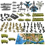 TOY Life Army Men Playset- Army Men Action Figures, Toy Soldiers for Boys, Plastic Green Army Men Playset with Vehicles/Tanks/Navy/Planes/Battle Mat Accessories- Kids Toys for Ages 4-12