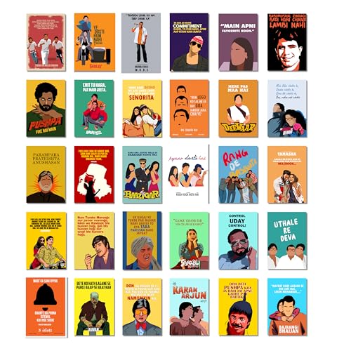 Image of Good Hope Bollywood Posters Set Movie Quotes & Memorable Lines, Perfect for Home Decor Movie Lovers and Fans, wall decoration home bedroom living room Gift Hostel Boys Girls. (Bollywood Dialogues)