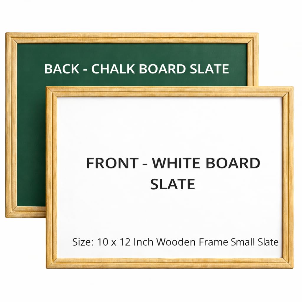 YAJNAS Black Board for Kids | Wood - Double Sided Blackboard Slate | Pre-Writing Toys | Educational Kids Toys | Heavy Duty Slate Chalk Boards with Frame 9x11 Inch (23x28 cm) — Amazon image 15