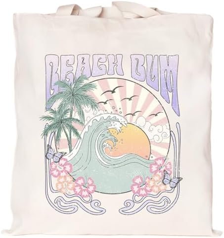 Kimoli Canvas Tote Bag Aesthetic Cute Beach Bag Reusable Grocery Shopping Bags Totes for Women Inspirational DM12C
