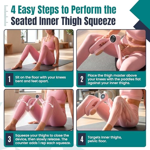 Image of Smart Thigh Master | Rotatable Pelvic Floor Exercise Devices for Women and Men with Auto-Counter Display | Inner Thigh Exerciser for Women, Kegel Trainer for Butt, Arm & Leg Workouts