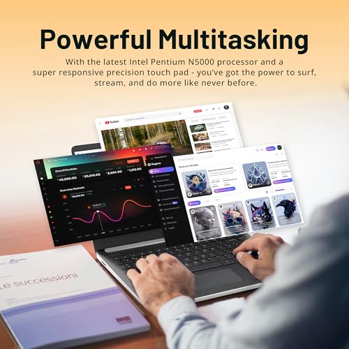 Image of HP 14'' FHD Laptop, Intel Pentium Silver N5000, 4GB DDR4 RAM, 224GB Storage(64GB eMMC + 160GB Docking Station Set), Intel UHD Graphics, Wi-Fi 5, 720p Webcam, Windows 10 S, Silver