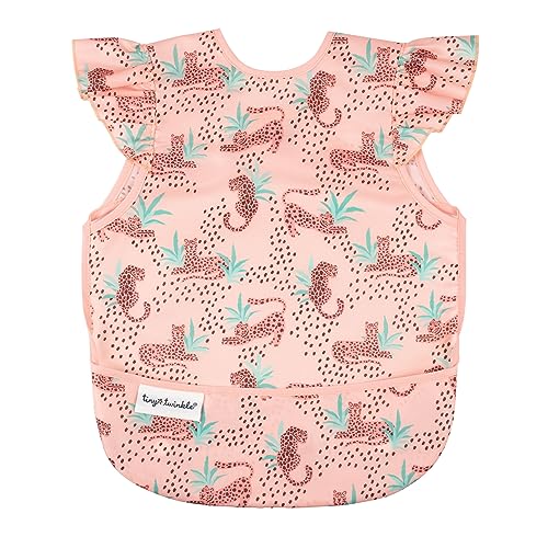 Image of Tiny Twinkle Mess Proof Baby Bib - Waterproof Toddler and Baby Apron Bib - Machine Washable - PFAS and BPA Free