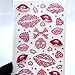 Sparkling Pink Valentine's Day Face Gems Stickers - 2 Sheets of Diamond Lip & Heart Face Tattoos for Valentine's Party, Concert Festival Makeup (Crystal Red Lips)