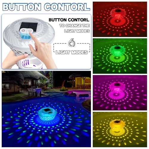 Image of FineBud2025 Upgrade Solar Chlorine Floater, Pool Chlorine Floater with Colorful Light, Button Control Floating Chlorines Dispenser for Pool, Adjustable Flow chlorines floaters (Purple)