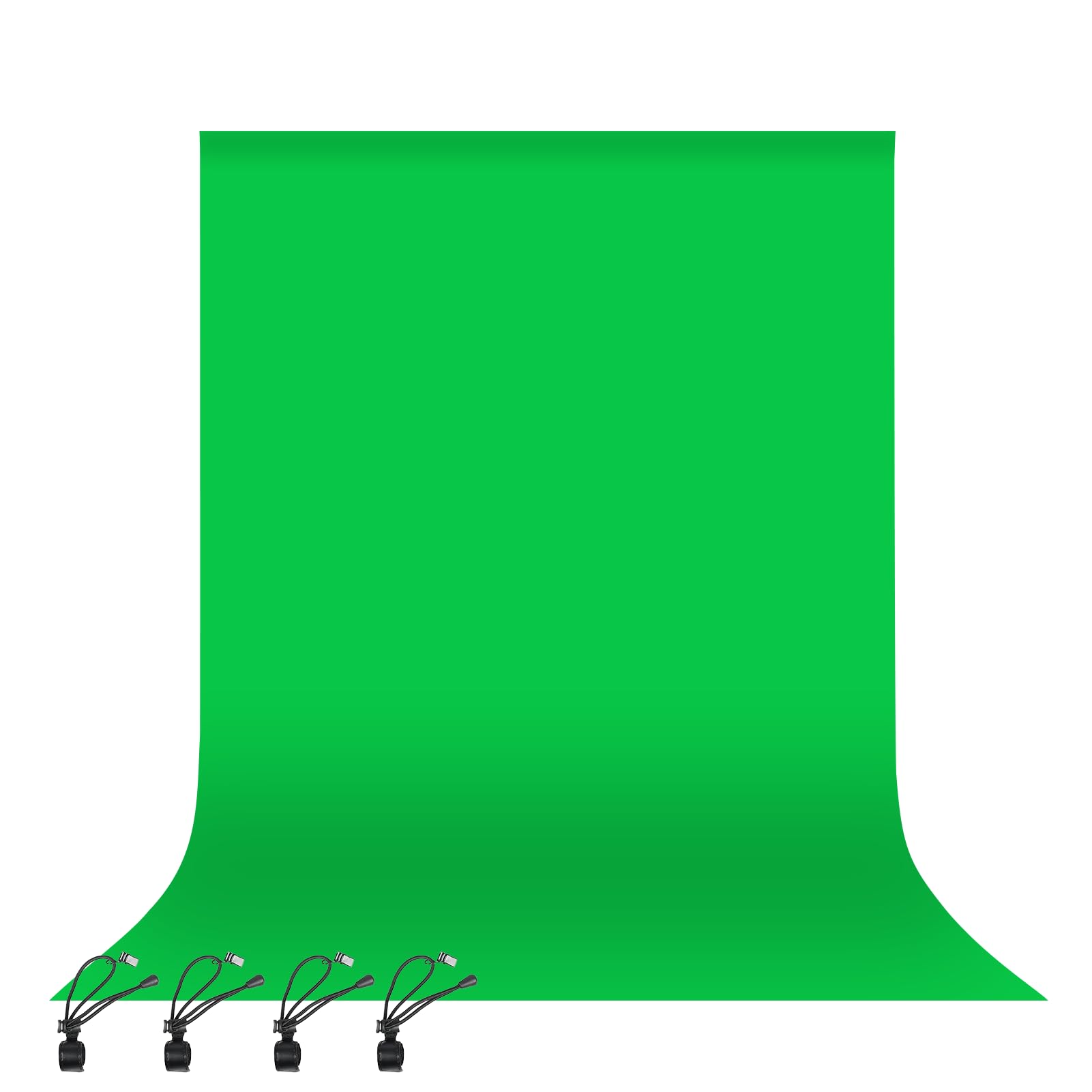 Emart Green 2.4X3.0m/8X10ft Screen Backdrop,High Density Polyester Fabric Photography Screen Background With 4 Spring Clamps For Video Studio Portraits Parties