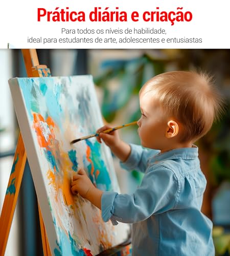 Cartão Telado Talento, Pacote com 12 Unidades 20x25cm, Tela de Pintura Canvas 100% Algodão com 2 Cam