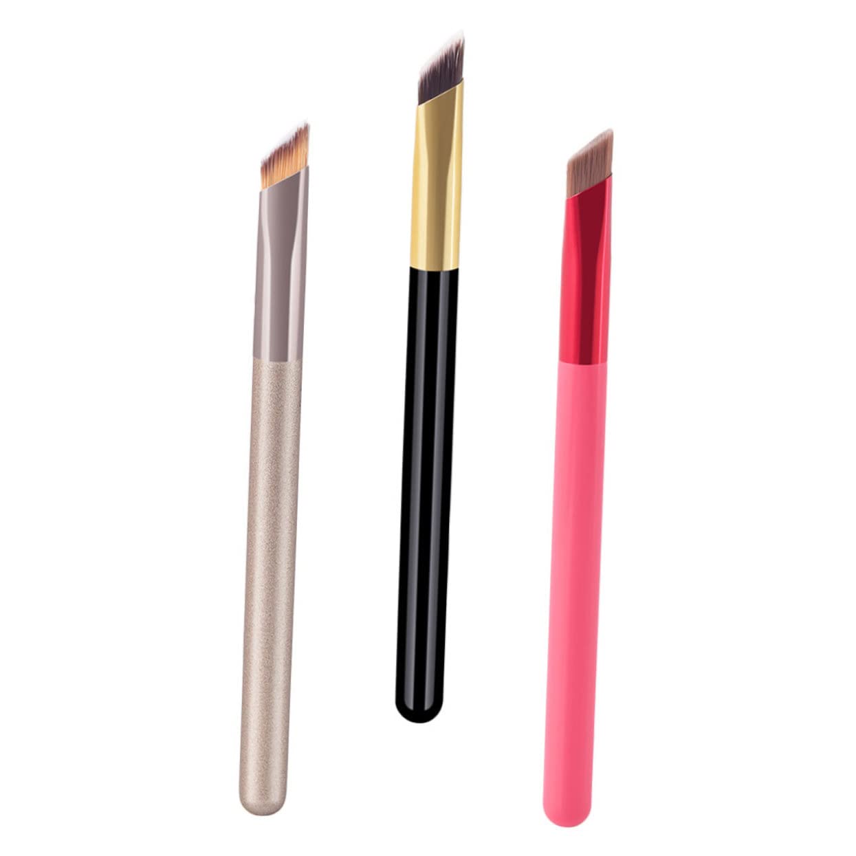 FRCOLOR 5 Set Di Pennelli Per Il Trucco Set Di Pennelli Per Sopracciglia Angolati Blush Eye Brush Strumenti Per Il Trucco Per Ragazze Sottili 3 Pezzi * 5