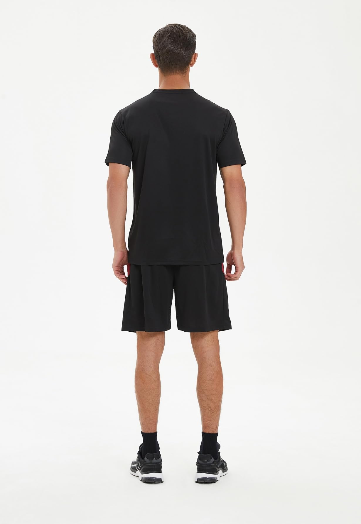 Tuta da uomo, 2 pezzi, estiva, da jogging, ad asciugatura rapida, funzionale, traspirante, per lo sport, maglietta e pantaloni corti, set comodo da uomo, per corsa, palestra