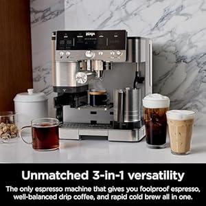 Ninjaespressomachineluxecafepremierseriesdripcoffeemakerandrapidcoldbrewintegratedgrinderassistedtamperhandsfreefrotherforcappuccinosandlattesdairyornondairyes601  Urban Country Home Decor Ninja espresso machine luxe cafe premier series drip coffee maker and rapid cold brew integrated grinder assisted tamper hands free frother for cappuccinos and lattes dairy or non dairy es601  urban country home decor