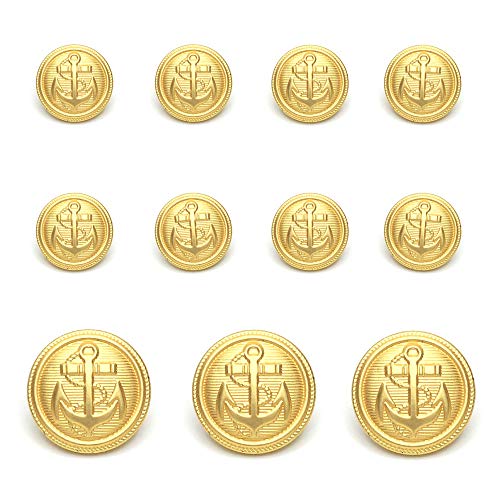11 Pcs Gold Metal Blazer& Suit Buttons Set -Premium Sewing Buttons For Coat Jacket #TOP1