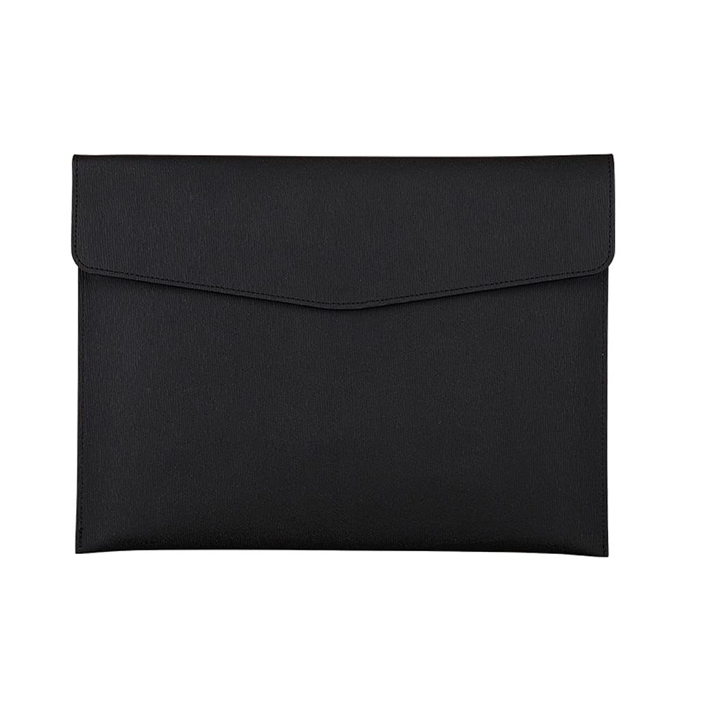 Teczka na dokumenty Folder Plik Faux Skórzany Torba Dokumentowa Metalowa Klamra Design A4 Fiale Fiale Portable Storage Case Bag Business Document Pocket Wycieczka do biura szkolnego (Color : Black)