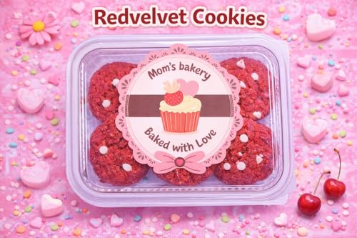Image of MOM'S BAKERY Crunchy Red Velvet Cookies 200gm- Soft-Baked Sweat Gourmet Multigrain Cookies with Creamy Flavor | Eggless, No Maida, No Palm Oil, No Preservatives | Healthy & High Fiber Biscuits for Anytime Cravings for Tea-Time