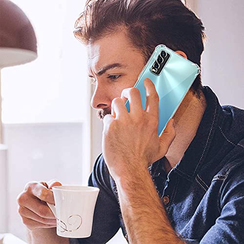 ivoler Funda para Vivo Y20s / Vivo Y11s, Carcasa Protectora Antigolpes Transparente con Cojín Esquina Parachoques, Suave TPU Silicona Caso Delgada Anti-Choques Case