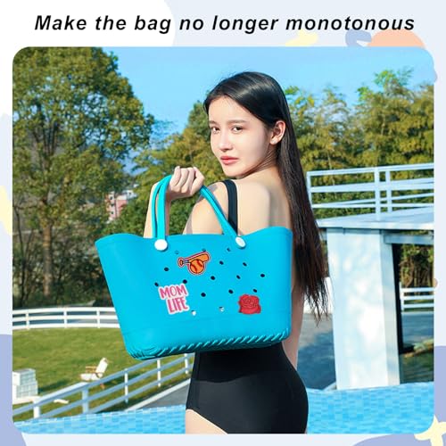 Image of Lckaey Rubber Beach Bag Accessories-PVC Rubber Totes organizer Sport Charms- for Purse Bogg Inserts