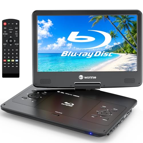 WONNIE Lecteur DVD Blu-Ray portable de 16,9 avec écran pivotant HD 14,1 1080p, batterie...