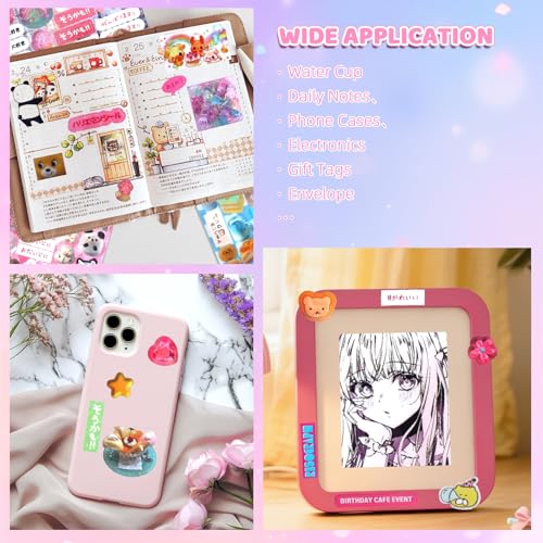 Image of 800Pcs Cute Scrapbook Stickers Travel Y2k Japanese Sticker Book for Adult Kawaii Korean Stickers for Journaling Heisei Retro Aesthetic Sticker Manga Style Decor for DIY Craft Junk Journal Gifts Parade