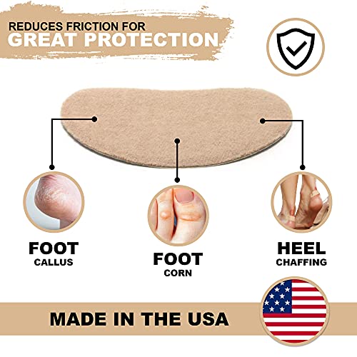 Image of Adhesive Moleskin for Feet - Blister Bandages Precut Kidney Metatarsal Pads - 3.5 inch - Callus, Heel, Corns, Blister Prevention, Shoe Friction - 10 Pairs (20 Pieces)