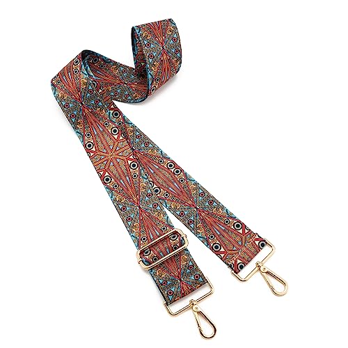 Image of Wide Shoulder Strap Adjustable Replacement Belt Guitar Style Crossbody Bag Handbag Strap Multicolor Canvas Straps(Wide:2in)(Color1)