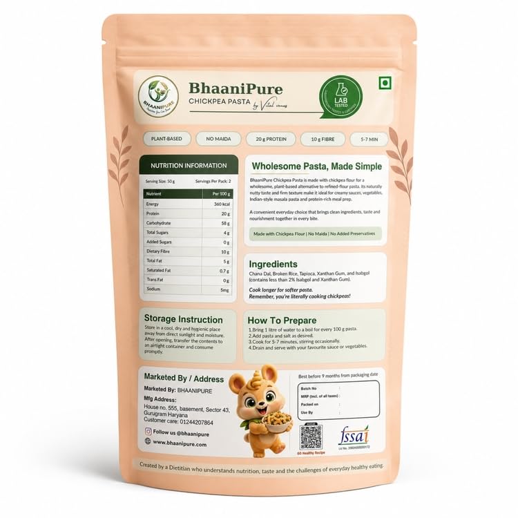Image of Chickpea Pasta | High Protein, Vegan & Gluten-Free | No Maida, No Rice | Chickpea Fusilli Pasta (500g)