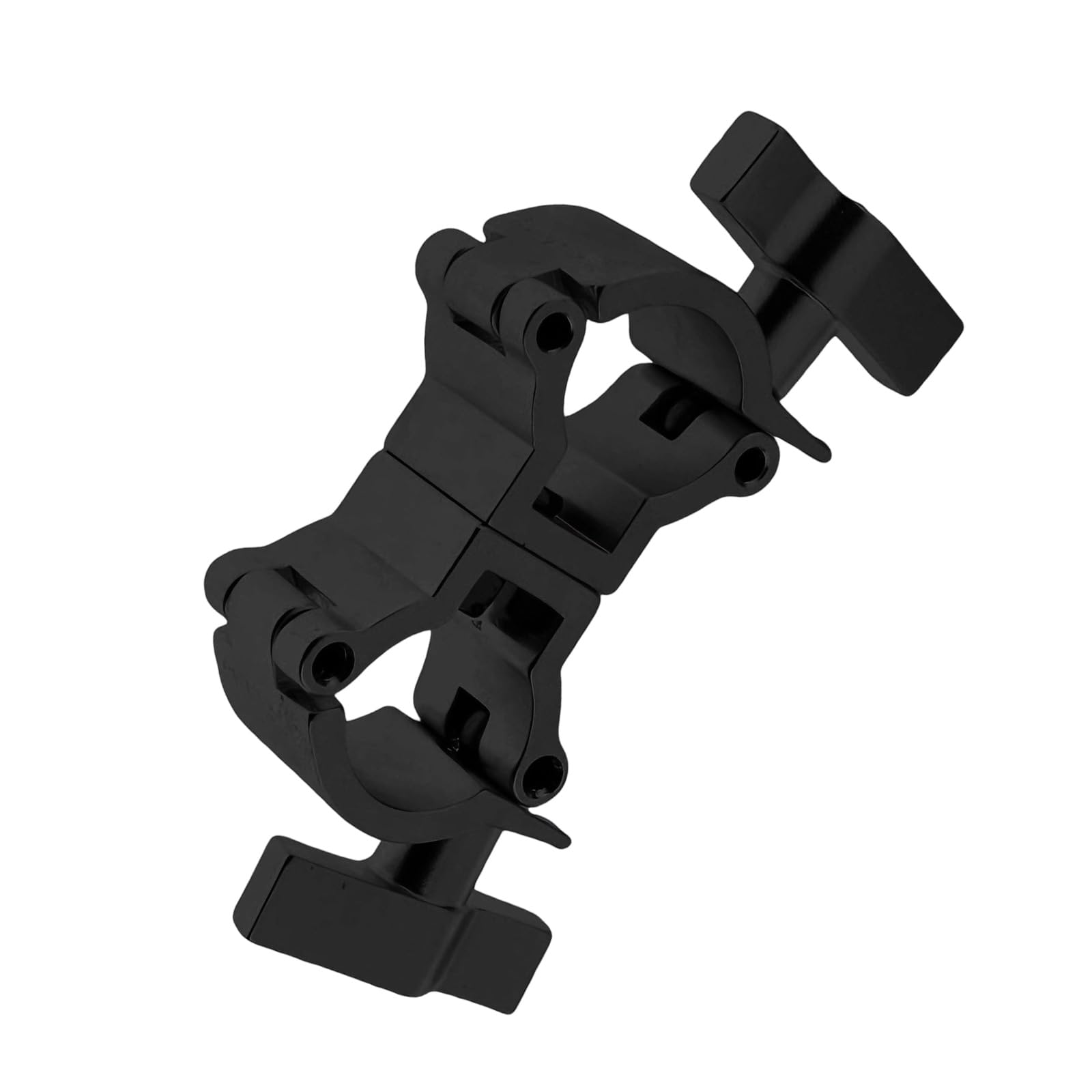 Cazstyk Black Lightweight Aluminum Stage Light Clamp High Strength Double For 25-30Mm Tube Light Fixture Clamp