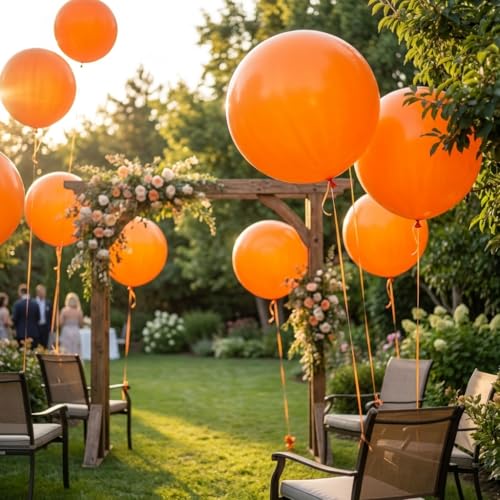 Image of KALOR Orange Giant 36 Inch 9pcs Large Latex Balloons