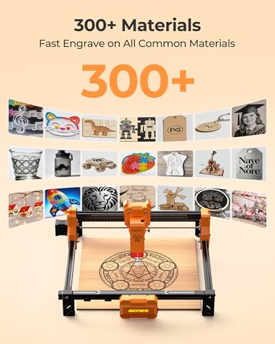 Image of ACMER Laser Engraver Machine, Upgrade S2 7000mW Laser Cutter, 0.01mm Precision, 300x300mm Engraving Area, 10000mm /min Speed, for Wood, Metal, Acrylic, Leather, DIY & Education