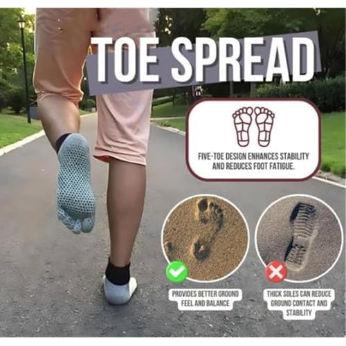 2Pair Konjoun Barefoot Socks Grounding Mens Womens,Non Slip Breathable Toe Socks,Portable Workout Socks for Outdoor Hiking3