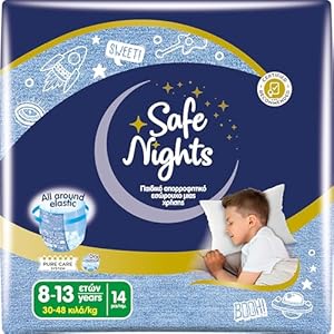 Babylino Safe Nights Boy, Höschen für die Nacht, für Kinder von 8-16 Jahren (30-50 kg), 14 Stück