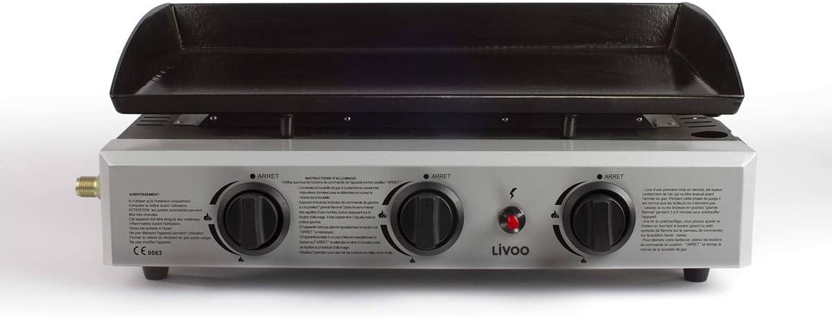 Livoo - Plancha gaz DOC105 Gris — vue 2