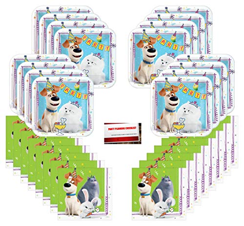 Secret Life of Pets Part 2 Birthday Party Supplies Bundle Pack for 16 Guests (Plus Party Planning Checklist by Mikes Super Store)
