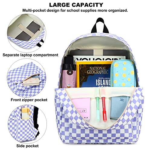 School Backpack for Girls, Kids Teens School Bags Bookbags Set with Lunch Bag Pencil Bag2